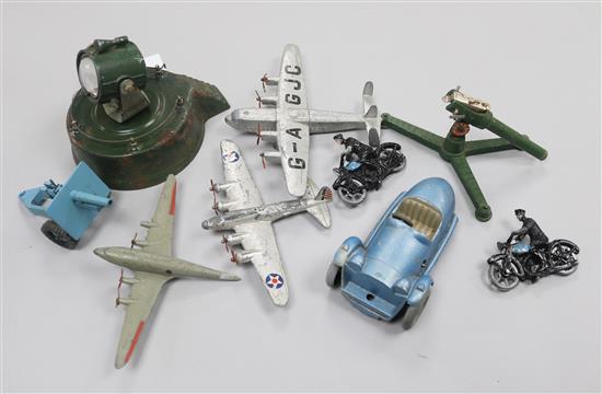 A collection of military toy aircrafts